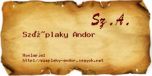 Széplaky Andor névjegykártya
