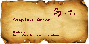 Széplaky Andor névjegykártya