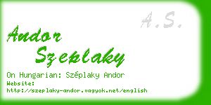 andor szeplaky business card